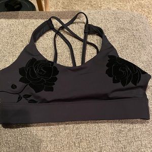 Black Velvet Floral Light n Tight Strappy Bra